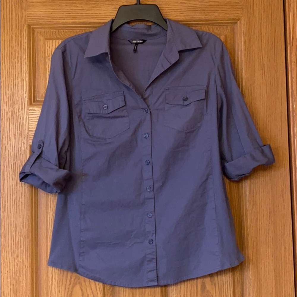 CornBlue colored button down.